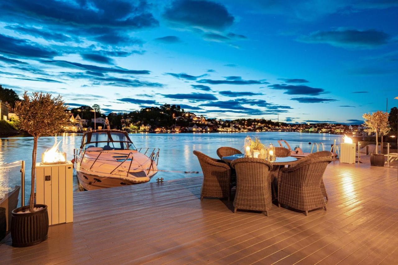 Luxurious Boathouse With Private Dock In The Best Location In Arendal Exterior photo
